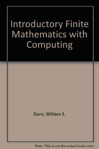 Stock image for Introductory Finite Mathematics with Computing for sale by Better World Books: West