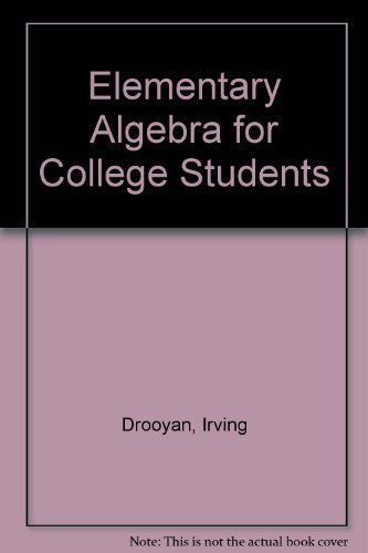 Stock image for Elementary algebra for college students for sale by Wonder Book