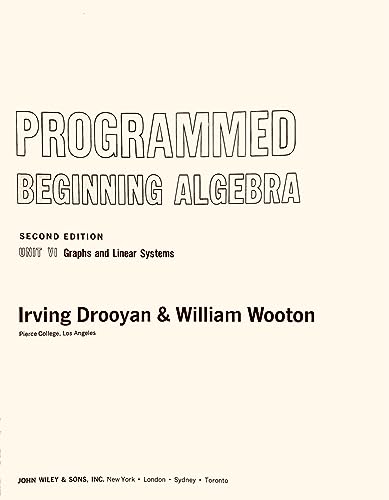 Stock image for Programmed Beginning Algebra: Unit 6 for sale by dsmbooks