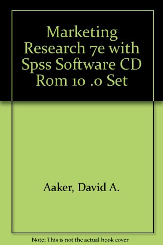 9780471225935: Marketing Research 7e with Spss Software CD Rom 10 .0 Set