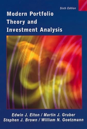 Beispielbild fr Modern Portfolio Theory and Investment Analysis zum Verkauf von Goodwill Books