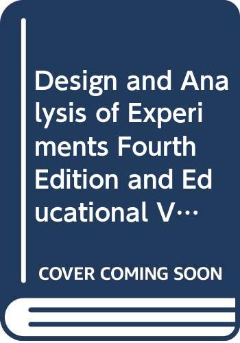 Design and Analysis of Experiments Fourth Edition and Educational Version of Design Expert (9780471260080) by Montgomery, Douglas C.; Inc., Stat-Ease