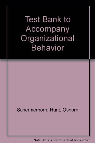 Stock image for Organizational Behavior, Test Bank for sale by Irish Booksellers