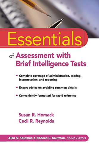 Essentials of Assessment with Brief Intelligence Tests (9780471264125) by Homack, Susan R.; Reynolds, Cecil R.