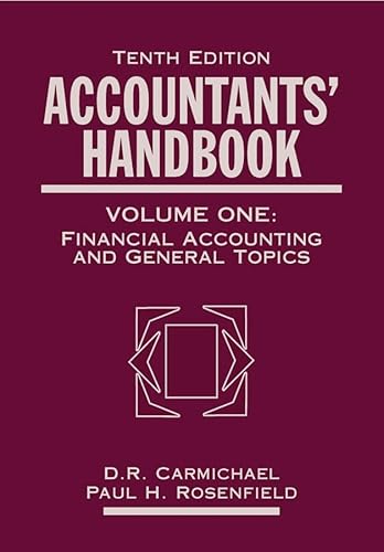 Imagen de archivo de Accountants' Handbook, Financial Accounting and General Topics, Vol. 1 (Volume 1) a la venta por Bookmans