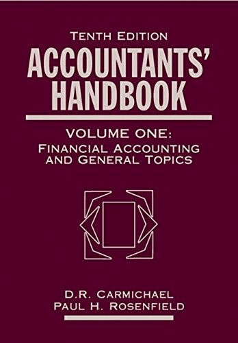 Stock image for Accountants' Handbook, Financial Accounting and General Topics, Vol. 1 (Volume 1) for sale by Bookmans