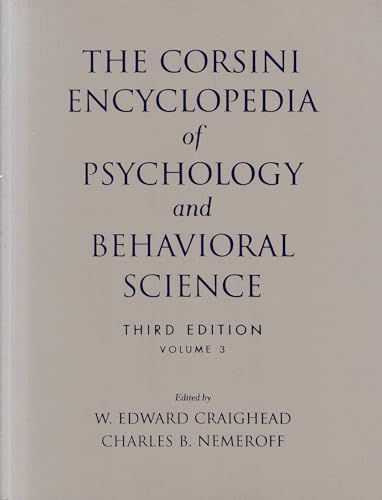 Imagen de archivo de Corsini Encyclopedia Psychology V 3 3e a la venta por Kennys Bookstore