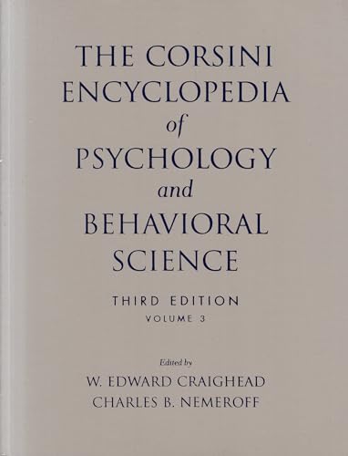 9780471270829: The Corsini Encyclopedia of Psychology and Behavioral Science, Volume 3