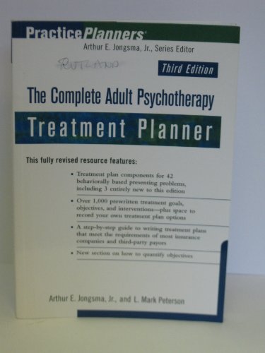 9780471271130: The Complete Adult Psychotherapy Treatment Planner