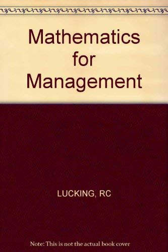 9780471277798: Mathematics for Management