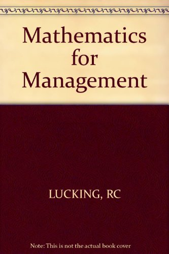 Stock image for Mathematics for Management for sale by Goldstone Books