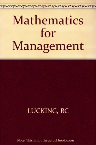 9780471277811: Mathematics for management
