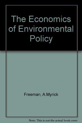 Stock image for The Economics of Environmental Policy for sale by HPB-Red