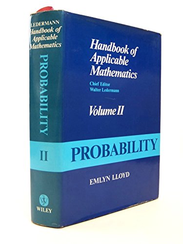 9780471278214: Probability (Handbook of Applicable Mathematics Volume 2)