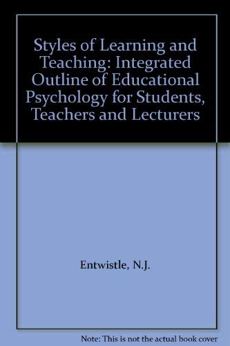 Imagen de archivo de Styles of Learning and Teaching: An Integrated Outline of Educational Psychology for Students, Teachers, and Lecturers a la venta por Anybook.com