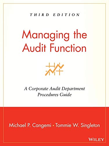 Stock image for Managing the Audit Function: A Corporate Audit Department Procedures Guide for sale by ThriftBooks-Dallas