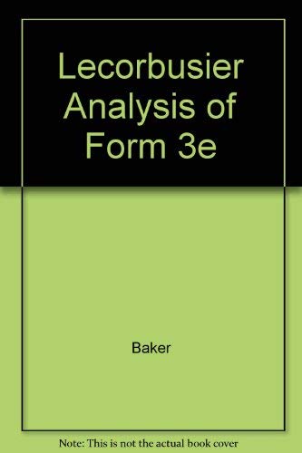 9780471288138: Lecorbusier Analysis of Form 3e