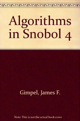 Beispielbild fr Algorithms in SNOBOL 4 zum Verkauf von Better World Books