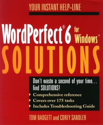 Stock image for WordPerfect 6 for WindowsTM Solutions for sale by HPB-Diamond