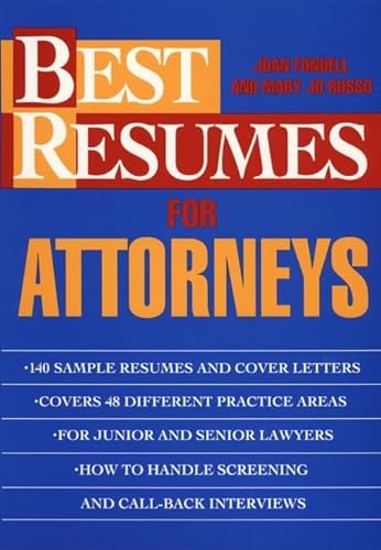 Beispielbild fr Best Resumes for Attorneys zum Verkauf von Wonder Book