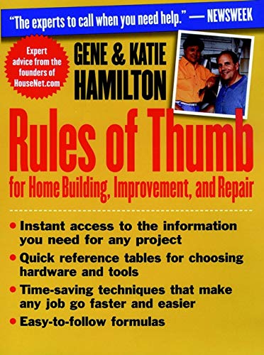Beispielbild fr Rules of Thumb for Home Building, Improvement, and Repair zum Verkauf von Better World Books