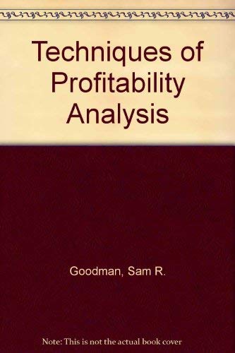 Imagen de archivo de Techniques of Profitability Analysis a la venta por ThriftBooks-Atlanta