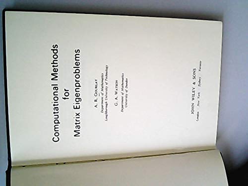 Beispielbild fr Computational Methods for Matrix Eigenproblems zum Verkauf von NEPO UG