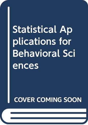9780471322771: Statistical Applications for Behavioral Sciences
