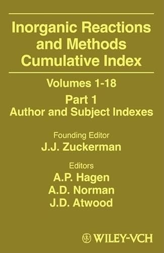 Beispielbild fr INO RGANIC REACTIONS AND METHODS, CUMULATIVE INDEX, PART 1: AUTHOR AND SUBJECT INDEXES (INO RGANIC REACTIONS AND METHODS) zum Verkauf von Basi6 International