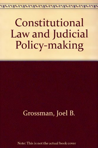 Stock image for Constitutional law and judicial policy making for sale by HPB-Red