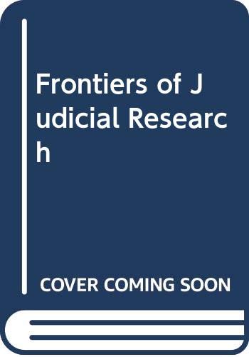 9780471328704: Frontiers of Judicial Research