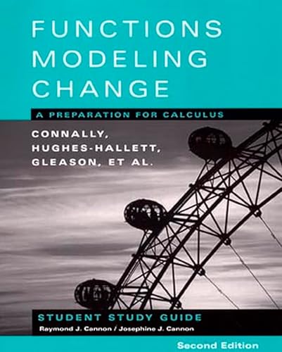 Imagen de archivo de Student Study Guide to accompany Functions Modeling Change: A Preparation for Calculus a la venta por BookHolders