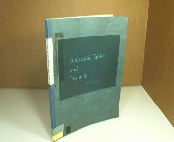 Imagen de archivo de Statistical Tables and Formulas a la venta por Better World Books