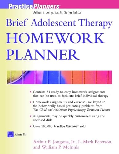 Beispielbild fr Brief Adolescent Therapy Homework Planner (PracticePlanners) zum Verkauf von SecondSale