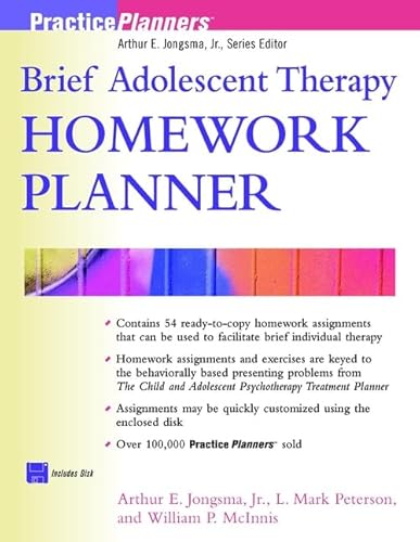 Imagen de archivo de Brief Adolescent Therapy Homework Planner (PracticePlanners) a la venta por SecondSale