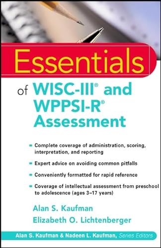 Stock image for Essentials of WISC-III and WPPSI-R Assessment for sale by Goodwill