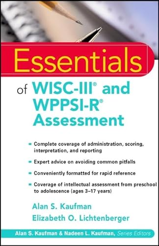 Essentials of WISC-III and WPPSI-R Assessment (9780471345015) by Kaufman, Alan S.; Lichtenberger, Elizabeth O.