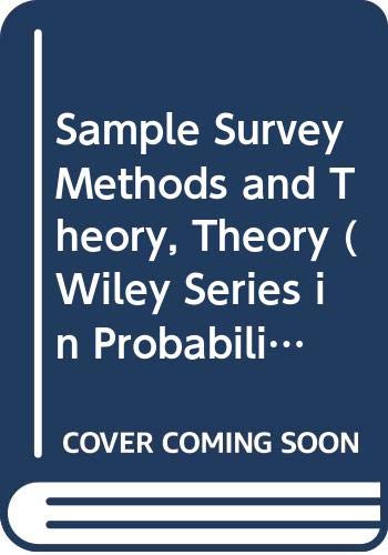 Beispielbild fr Sample Survey Methods and Theory, Theory zum Verkauf von ThriftBooks-Atlanta