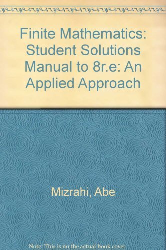 Immagine dell'editore per Finite Mathematics: An Applied Approach, 8th venduto da a2zbooks