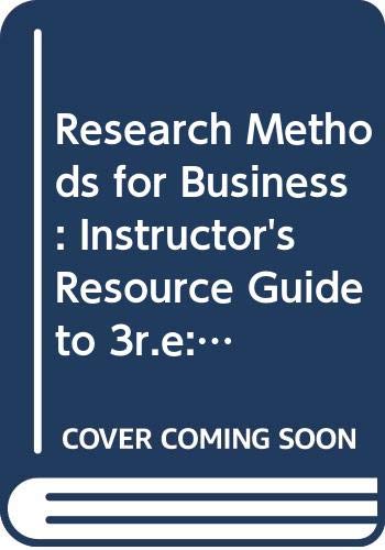 Research Methods for Business (9780471362043) by Unknown Author