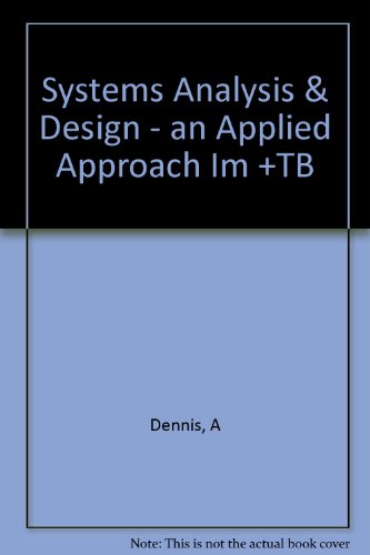 9780471362265: Systems Analysis and Design: an Applied Approach -- Instructor's Manual with Test Questions