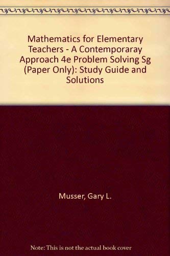 Mathematics for Elementary Teachers: A Contemporary Approach