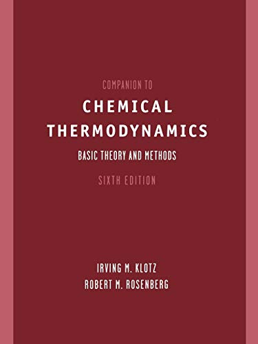 Beispielbild fr Companion to Chemical Thermodynamics zum Verkauf von BooksRun