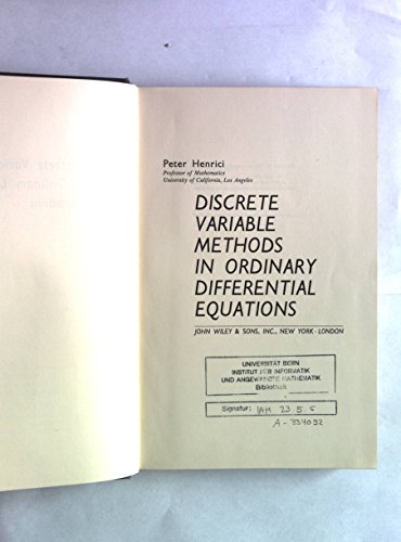 Discrete Variable Methods in Ordinary Differential Equations.