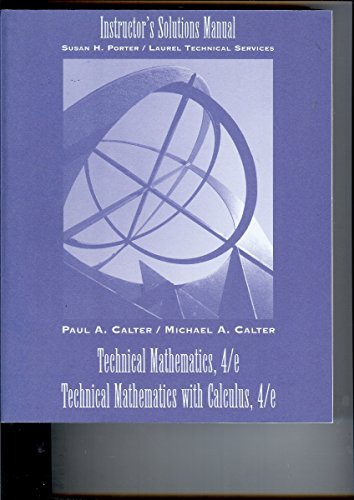 9780471373476: Tech Math 4 Calc 4 Instr Sol Man
