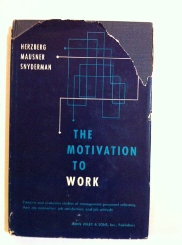 9780471373896: Motivation to Work