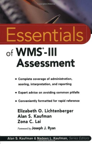 Beispielbild fr Essentials of WMS-III Assessment zum Verkauf von Better World Books