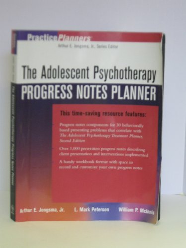 Beispielbild fr The Adolescent Psychotherapy Progress Notes Planner zum Verkauf von savehere619