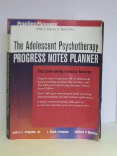 Stock image for The Adolescent Psychotherapy Progress Notes Planner for sale by savehere619