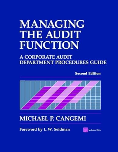9780471383345: Managing the Audit Function: A Corporate Audit Department Procedures Guide